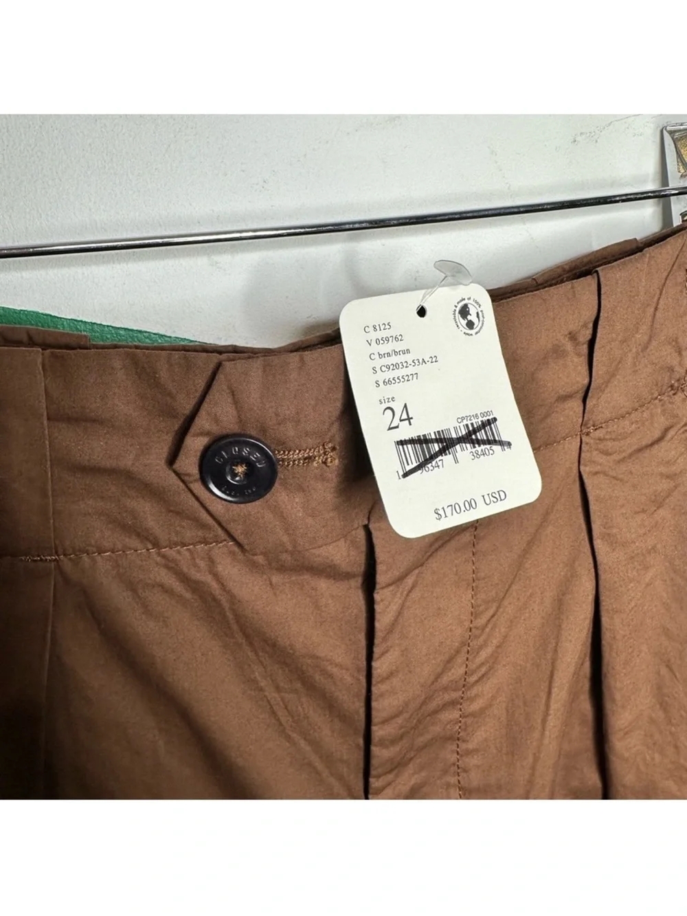 Closed Brand Free People Poplin Pleated Shorts high waisted Brown Size 24